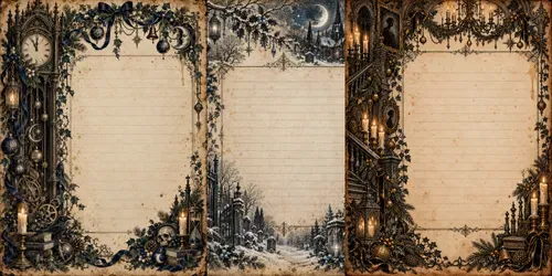 Gothic Christmas Junk Journal Pages generated by chatgpt-image