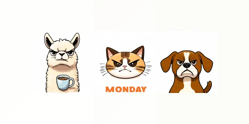 Grumpy Animal Meme Illustrations generated by undefined