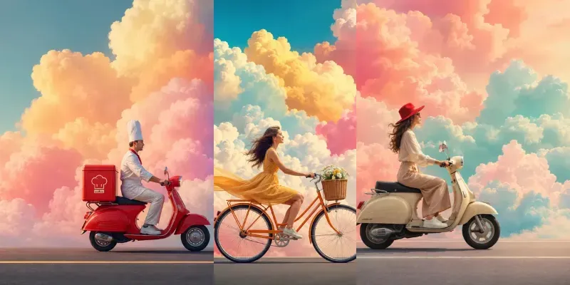 Surreal Cloud Journey Scenes generated by undefined