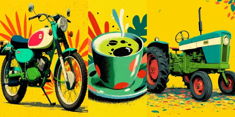 Riso Print Midcentury Mascot Art generated by undefined
