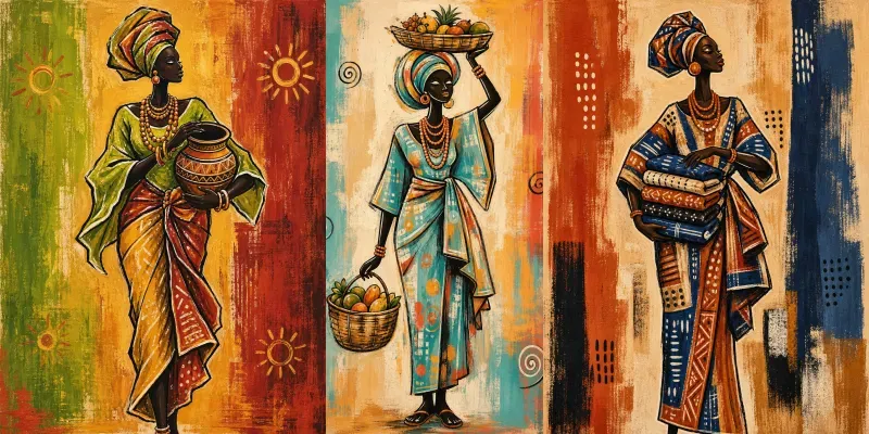 Yoruba Market Queen Portraits generated by undefined