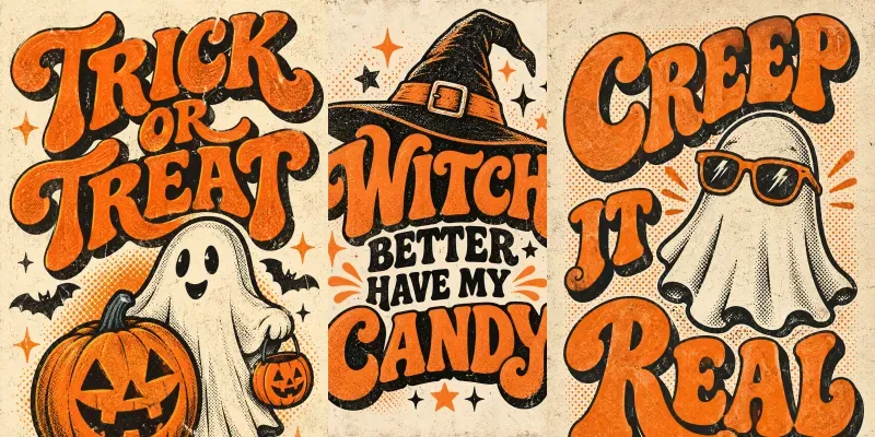 Gritty Retro Script Halloween Posters