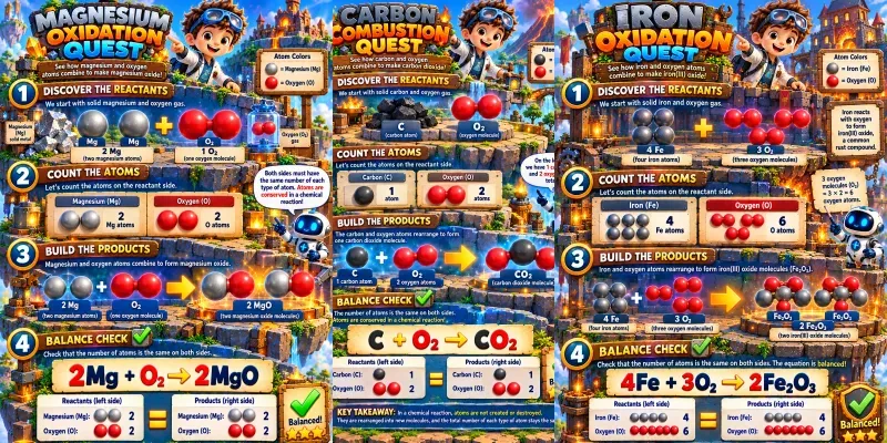 3D Chemical Equation Game Infographics