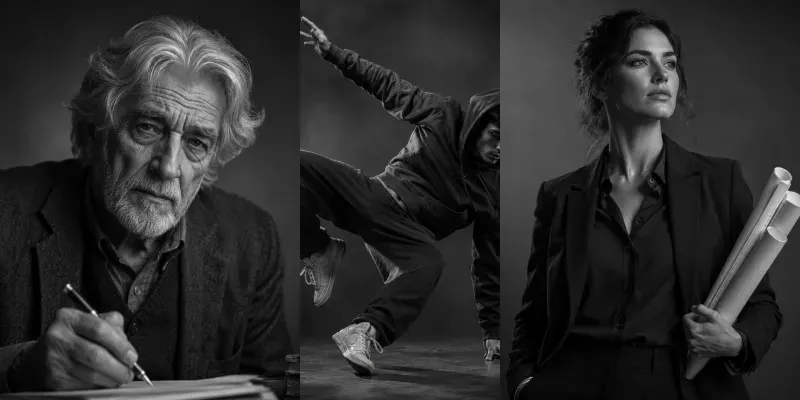 Cinematic Monochrome Portrait Series generated by undefined