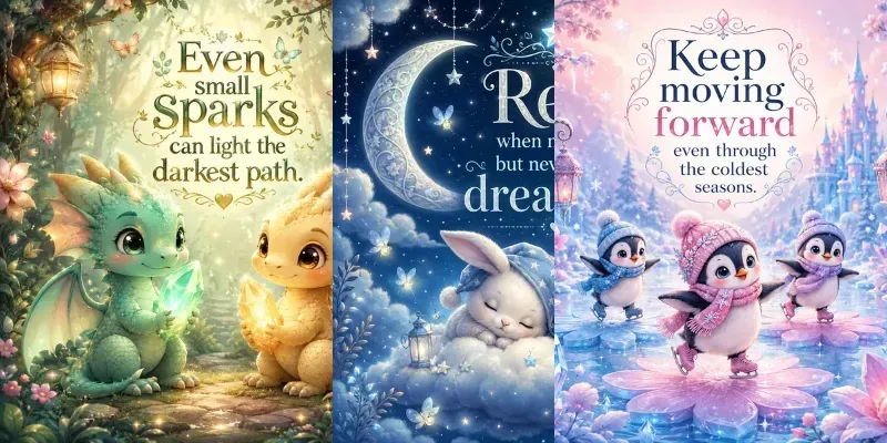 Cute Fantasy Motivation Posters generated by undefined