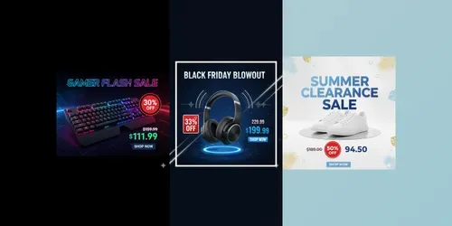 Black Friday Sale Banners generated by gemini-image
