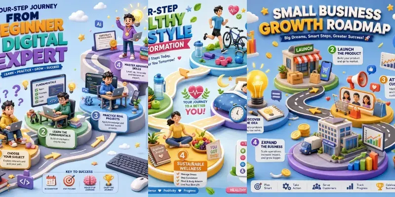 4step Journey Infographics generated by undefined