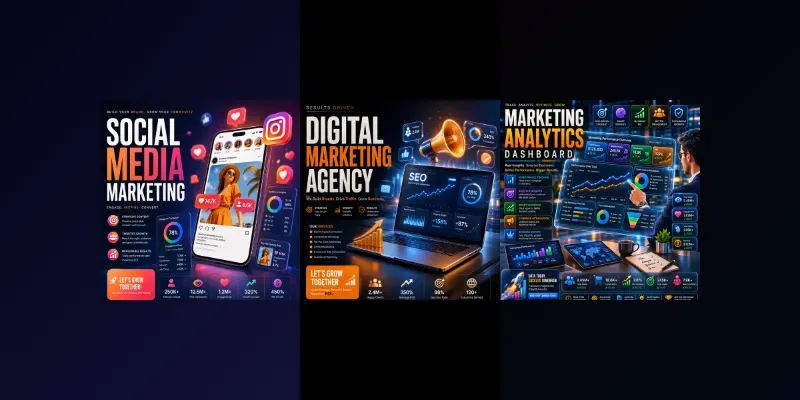 Premium Digital Marketing Posters generated by undefined