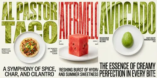 Modern Typographic Food Poster Generator generated by gemini-image
