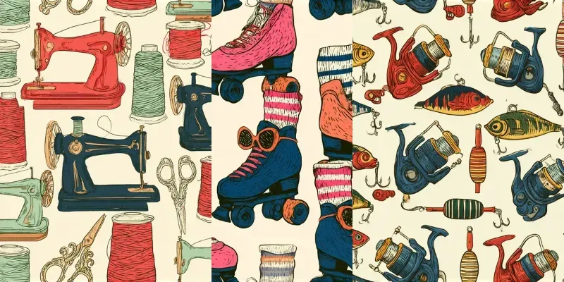 Retro Cartoon Seamless Patterns