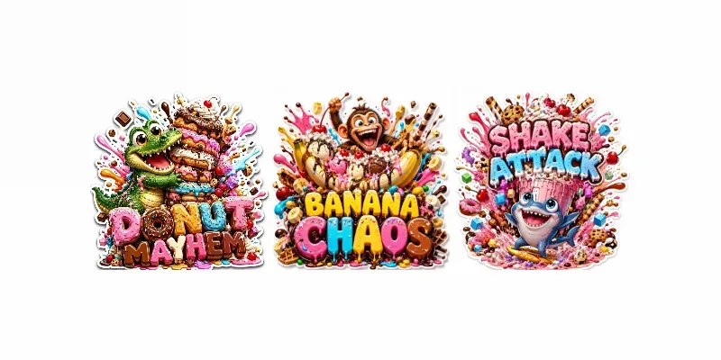 Explosive Dessert Monster Sticker Packs generated by undefined