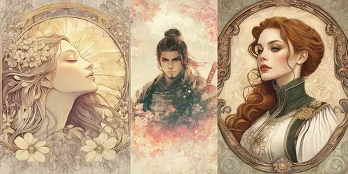 Portraits In Art Nouveau Style generated by midjourney