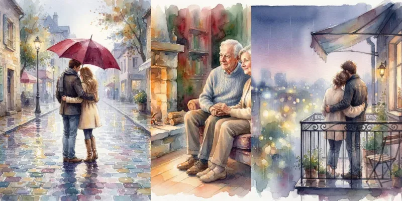 Handpainted Romantic Couples generated by undefined