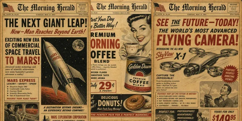 Vintage Newspaper Ads generated by undefined