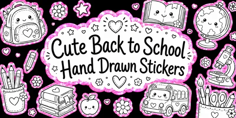 Cute Back To School Hand Drawn Stickers generated by undefined