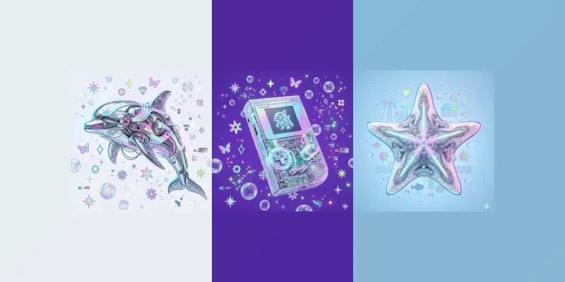 Holographic Y2k Summer Retro Icons generated by undefined