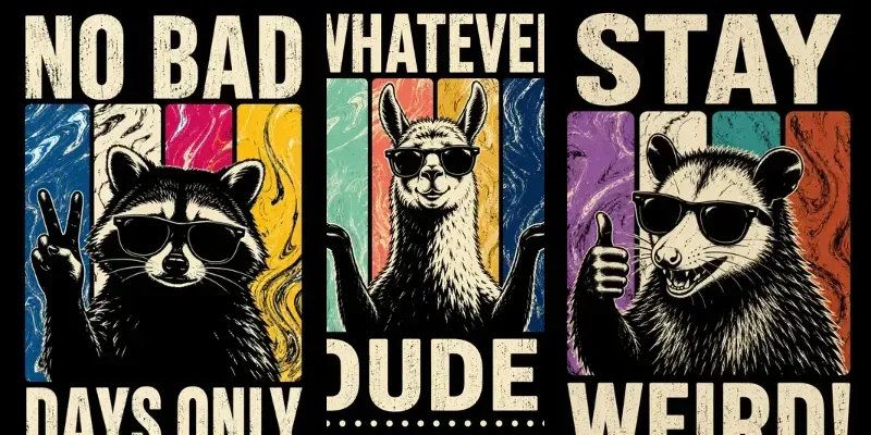 Sassy Animal Silhouette Poster Art generated by undefined