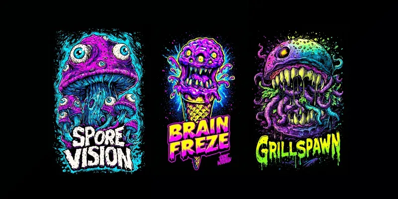 Psychedelic Horror Comic Covers generated by undefined