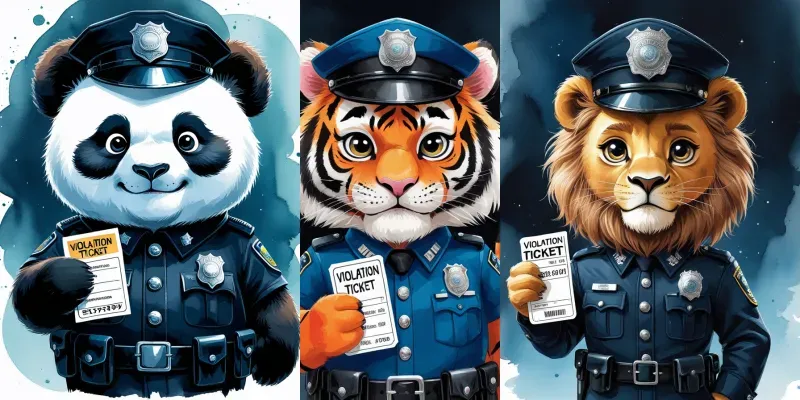 Cute Animal Police Uniforms generated by undefined
