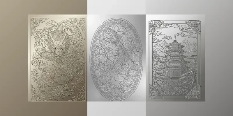 Metallic Vector Illustrations generated by undefined