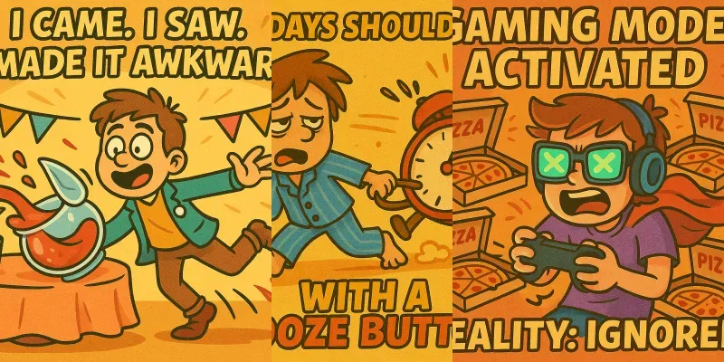 Witty Cartoon Comic Quote Images generated by undefined