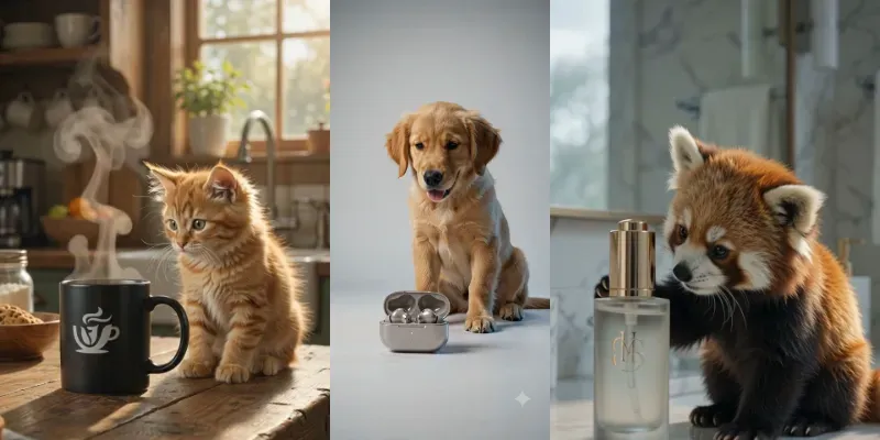 Cinematic Cute Animal Short Ads generated by undefined