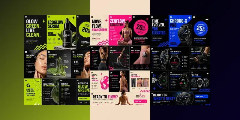 Lifestyle Brand Instagram Carousel Kits generated by undefined