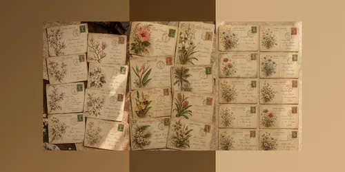 Vintage Botanical Postcard Collages generated by chatgpt-image