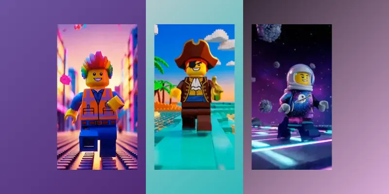 Smiling Lego Heroes On The Run generated by undefined