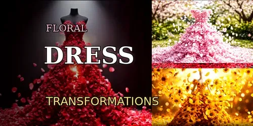 Floating Floral Dress Transformations generated by veo