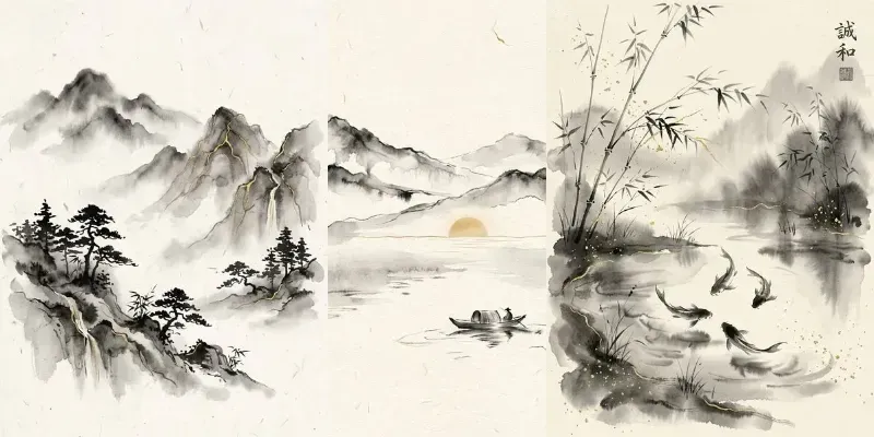 Zen Minimalist Ink Wall Art For Etsy generated by undefined