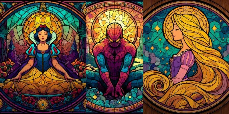 Disneyinspired Stained Glass Art generated by undefined