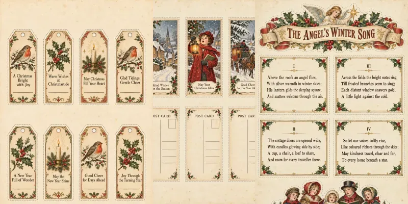 Vintage Christmas Ephemera Sheets
