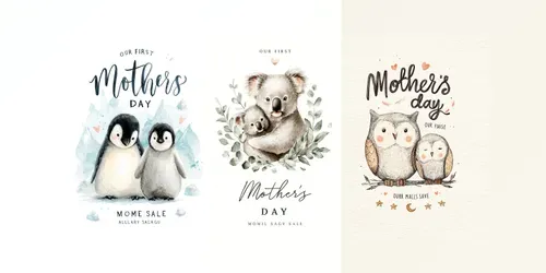 Mothers Day Baby Animals generated by midjourney