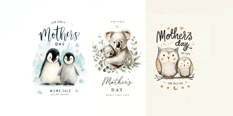 Mothers Day Baby Animals generated by undefined
