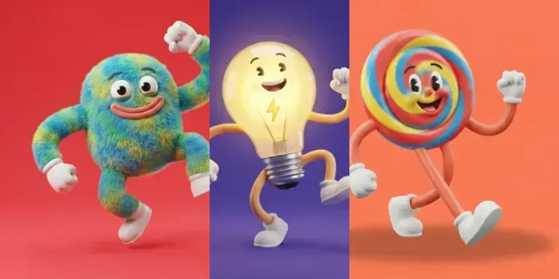 Playful 3D Rubberhose Characters generated by undefined