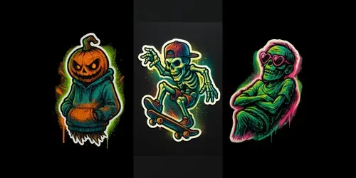 New Halloween Street Art Mascot Engines generated by chatgpt-image