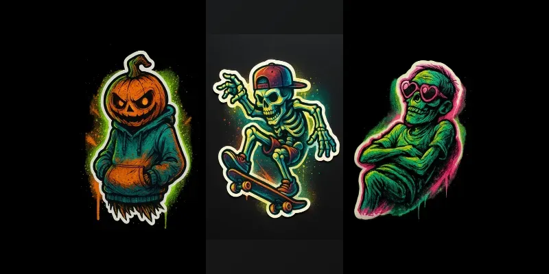 New Halloween Street Art Mascot Engines generated by undefined