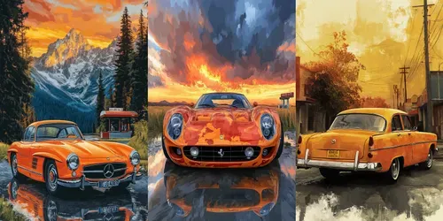 Customisable Vintage Car Posters generated by midjourney