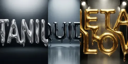 Liquid Chrome Metal Text Generator generated by gemini-image