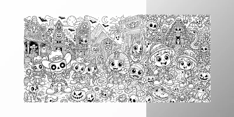 Halloween Theme Coloring Books generated by undefined