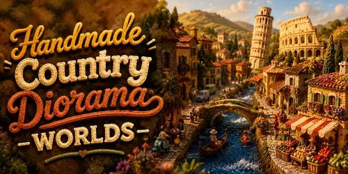 Handmade Country Diorama Worlds generated by veo