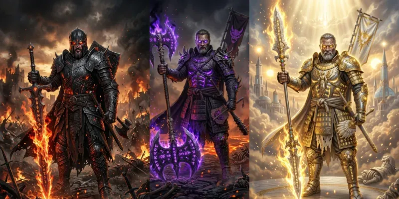 Epic Fantasy Warrior Poster generated by undefined