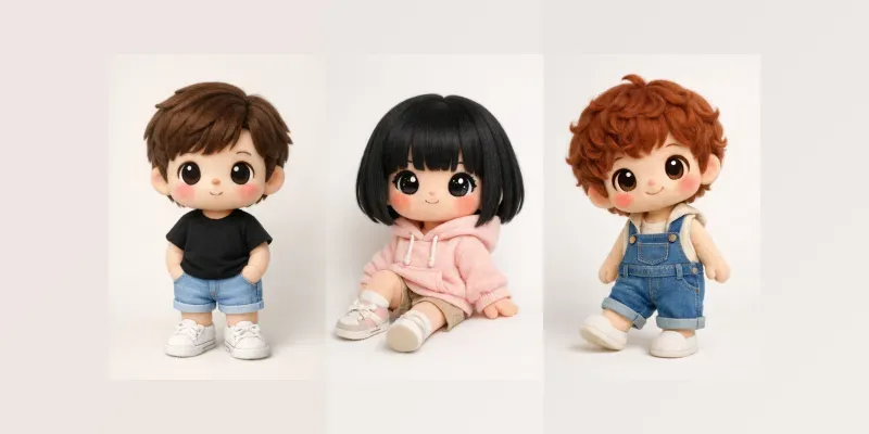 Cute Chibi Doll Characters generated by undefined