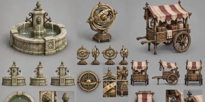 Medieval 3D Isometric Multiview Assets
