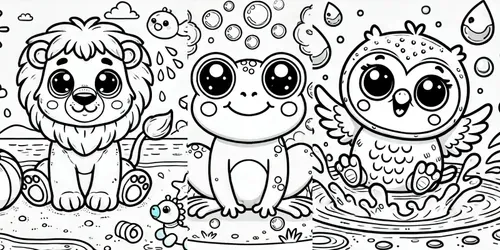 Coloring Joy With Adorable Animals generated by dalle