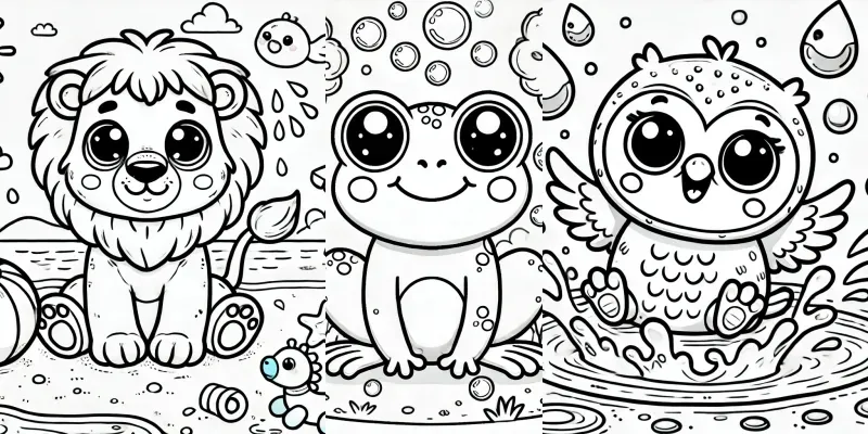 Coloring Joy With Adorable Animals generated by undefined