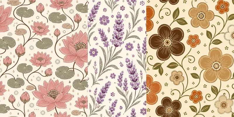 Retro Floral Seamless Patterns generated by undefined