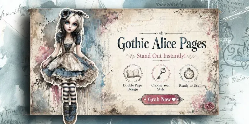 Alice In Gothic World Double Pages generated by undefined