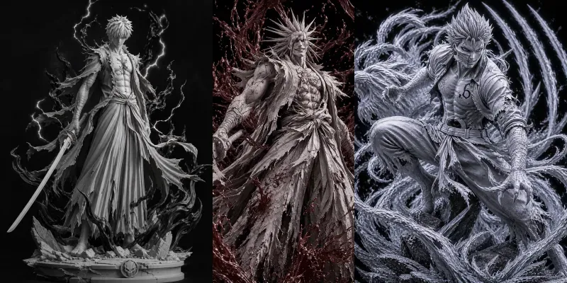 Bleach Character 3d Sculpture Series generated by undefined